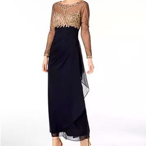 Xscape Embellished Ruched Gown
